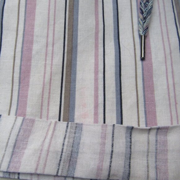 EDDIE BAUER SHORTS WOMENS STRIPED LINEN BLEND CUFFED LOUNGE BAGGY XL - Picture 6 of 13